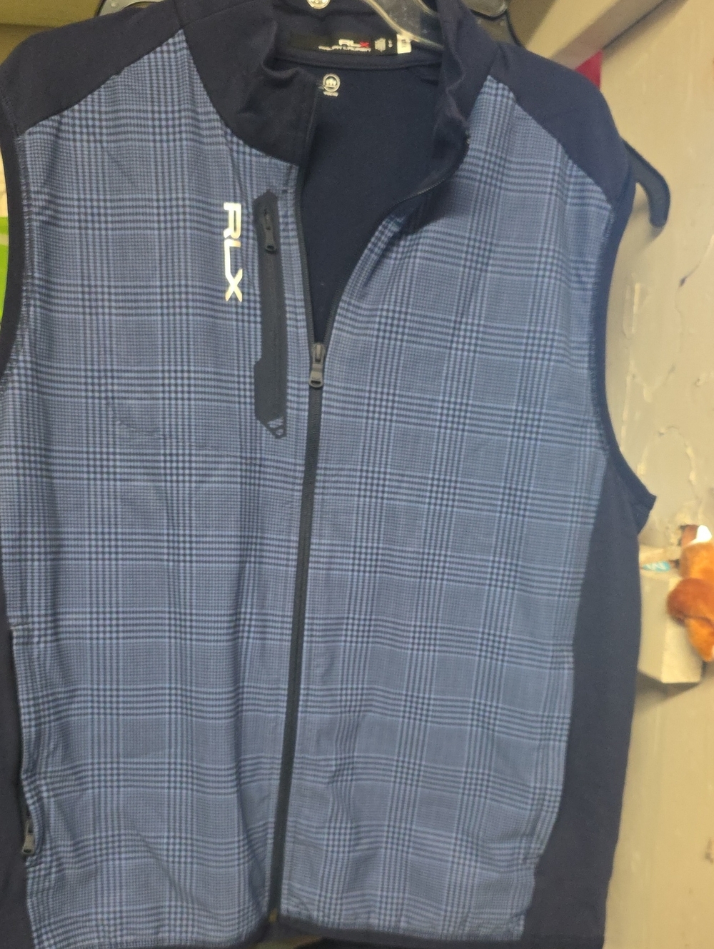 Ralph Lauren RLX Blue Plaid Golf Vest
